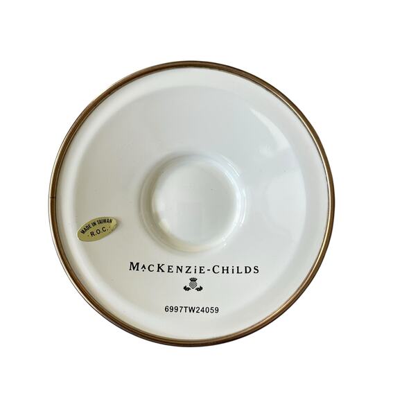 Brand New Mackenzie-Childs Sterling Check Ice Cream Dishes Set of 4 - Picture 9 of 15